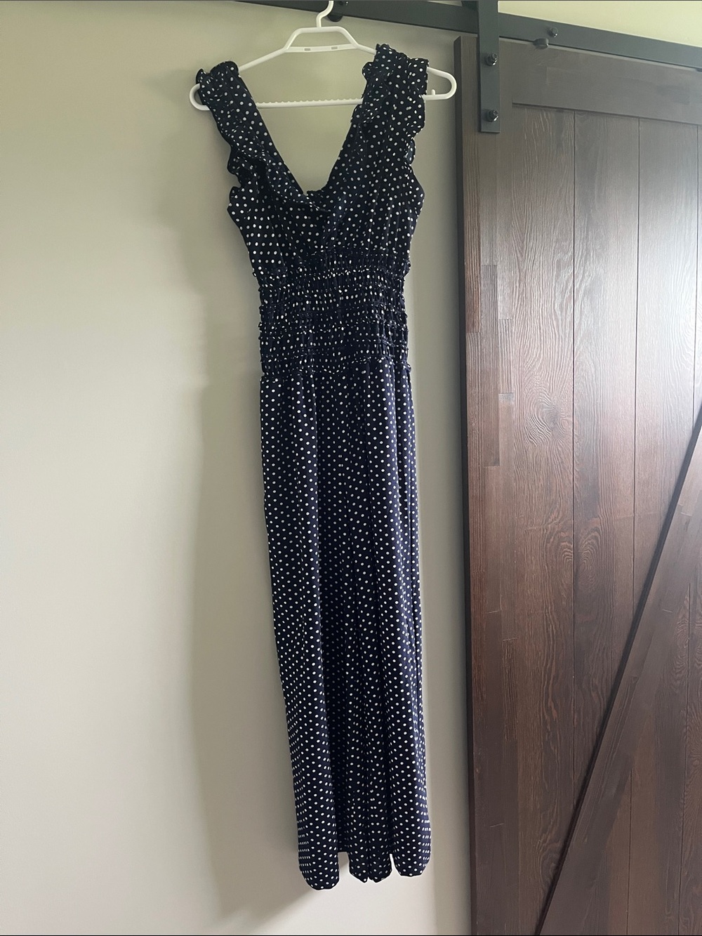 Max Studio Women’s Navy Polka Dot Sleeveless Jumpsuit Dress Size XS